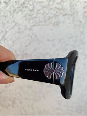 Celine Black Gloss Sunglasses with Gold Accent